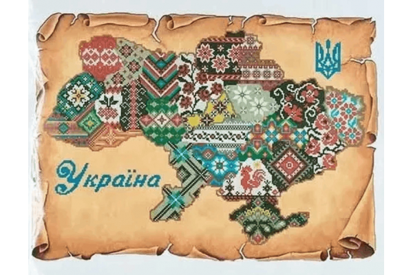 Набір для вишивання нитками "Мапа України" VCB_002, 48х36 см