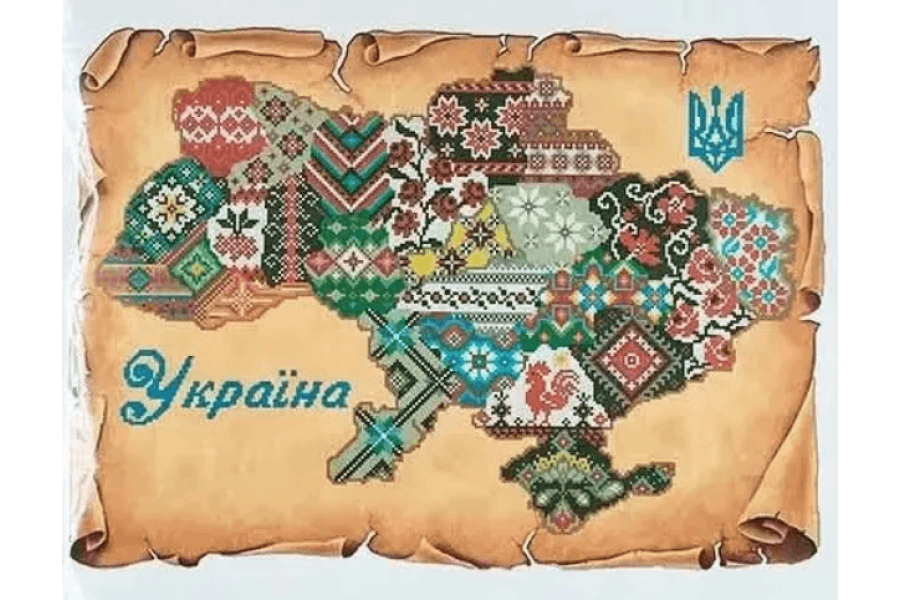 Набір для вишивання нитками "Мапа України" VCB_002, 48х36 см