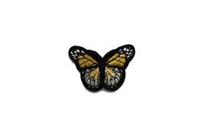 Термоклейова аплікація (нашивка) "Метелик" жовтий, 43*30 мм