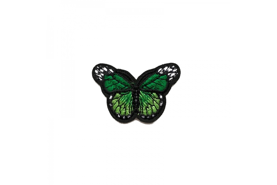 Термоклейова аплікація (нашивка) "Метелик" зелений, 43*30 мм