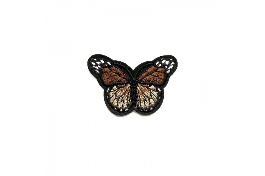 Термоклейова аплікація (нашивка) "Метелик" коричневий, 43*30 мм