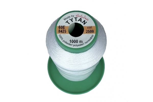 Нитки бісерні Ariadna Tytan 60E, 1000 метрів, білі 2500