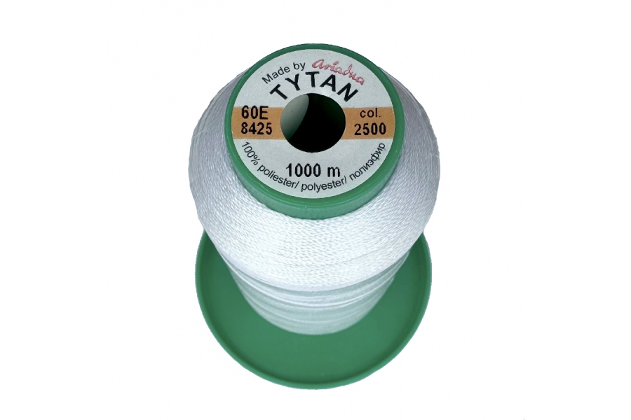 Нитки бісерні Ariadna Tytan 60E, 1000 метрів, білі 2500