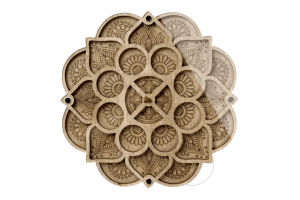 Дерев'яний органайзер для бісеру з прозорою кришкою,19*19 см, FLZB-091