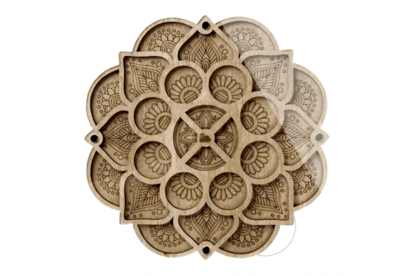 Дерев'яний органайзер для бісеру з прозорою кришкою,19*19 см, FLZB-091