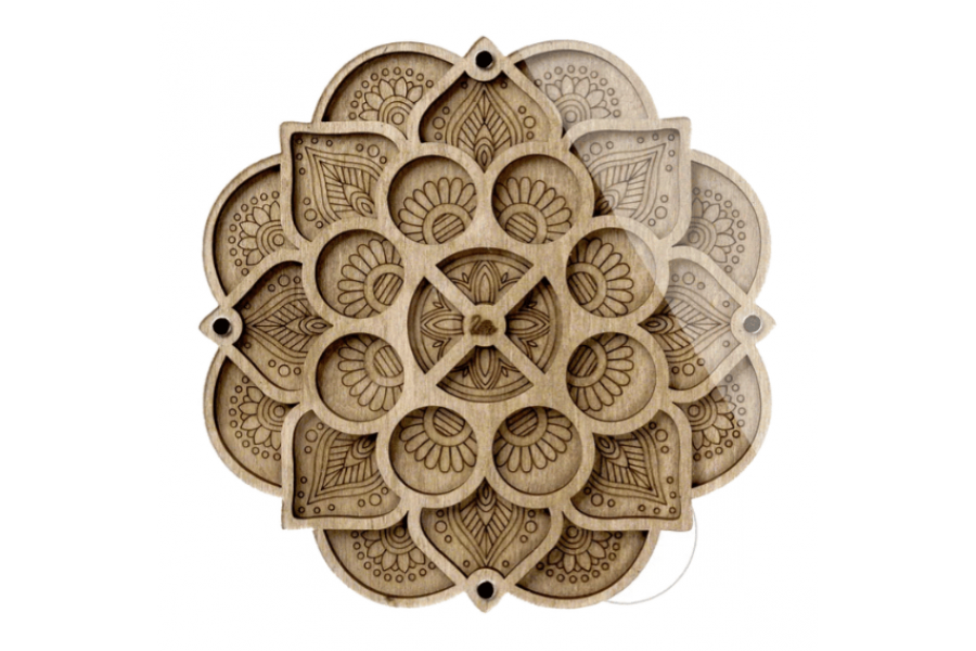 Дерев'яний органайзер для бісеру з прозорою кришкою,19*19 см, FLZB-091