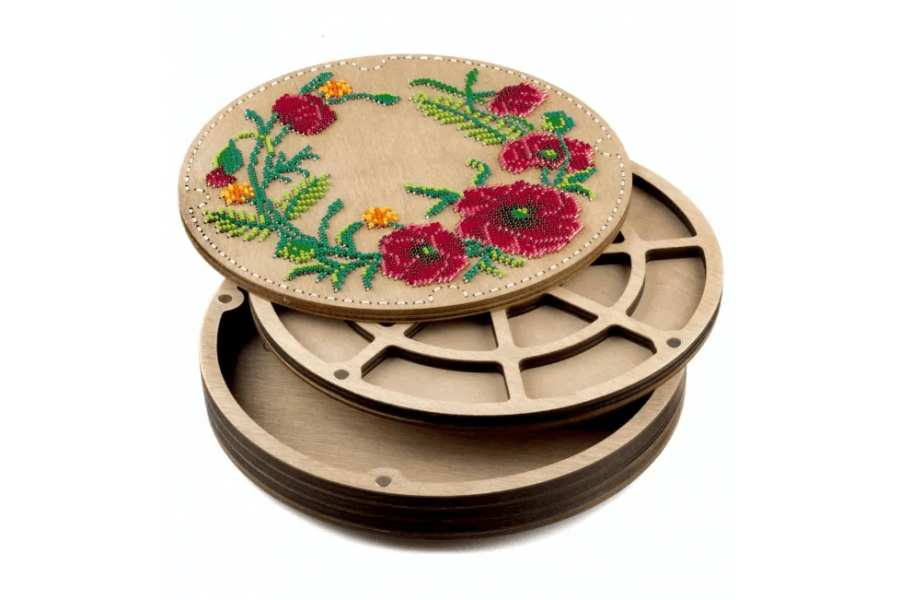 Набір для створення органайзера з вишитою кришкою «Маки» FLZB-247