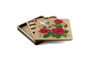 Набір для створення органайзера з вишитою кришкою «Колібрі над трояндами» FLZB-253