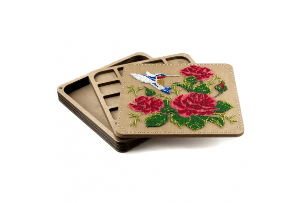 Набір для створення органайзера з вишитою кришкою «Колібрі над трояндами» FLZB-253