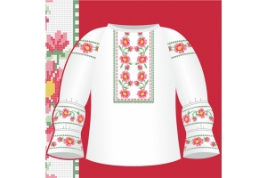Паперова схема для вишивки дівчачої сорочки (вишиванка) СД1-003