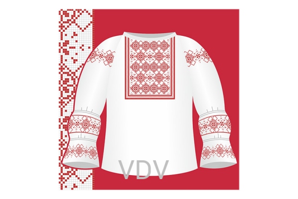 Паперова схема для вишивки дівчачої сорочки (вишиванка) СД1-004