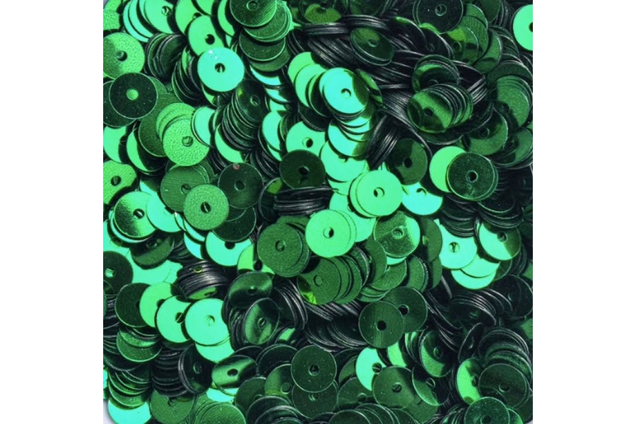 Паєтки DMS (ОАЭ), пласкі, 6 мм, MT54D, зелені