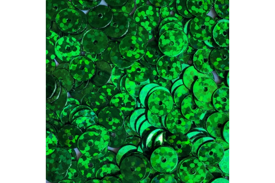 Паєтки голографік DMS (ОАЕ), пласкі, 6 мм, DMS17D, зелені