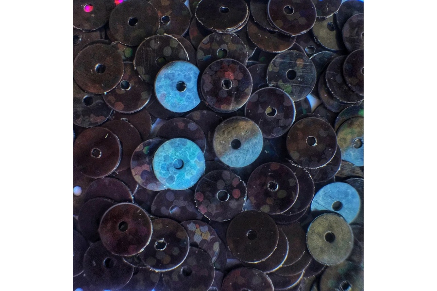 Паєтки голографік DMS (ОАЕ), пласкі, 6 мм,DM38, чорно-коричневі