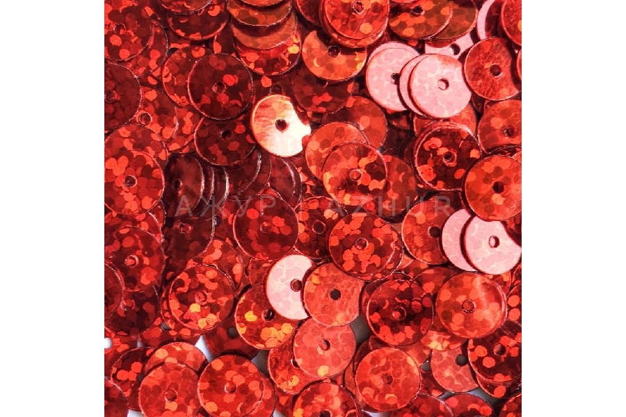 Паєтки голографік DMS (ОАЕ), пласкі, 6 мм, DMS21D, червоні