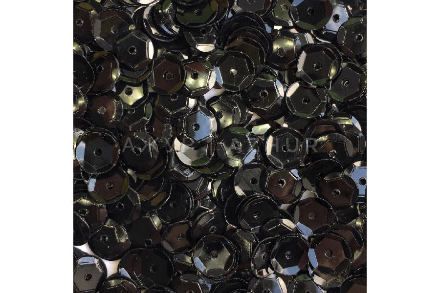 Паєтки DMS (ОАЭ), грановані, 6 мм, 038, чорні