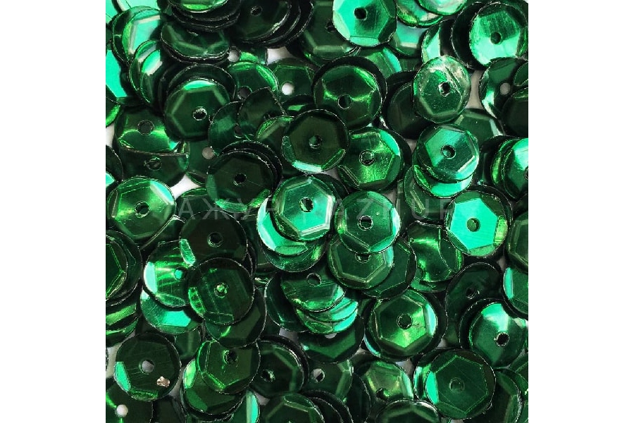 Паєтки DMS (ОАЭ), грановані, 6 мм, MTL28D, зелені