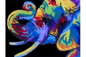 Схема для вишивки бісером "Райдужний слон"