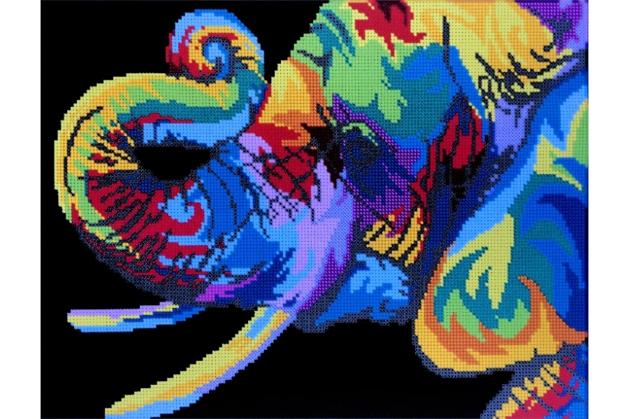 Схема для вишивки бісером "Веселковий слон"