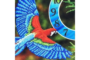 Схема-заготовка для вишивки бісером годинника "Папуга"