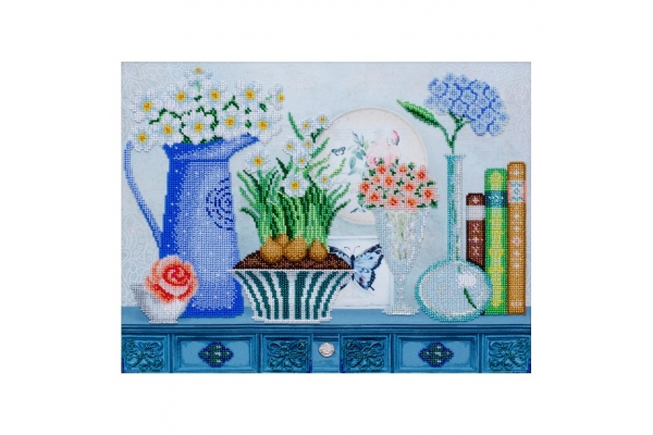 Схема для вишивки бісером "Натюрморт із ромашками" Т-1096