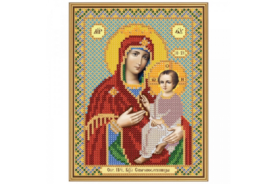 Схема для вишивки ікони бісером образу Божої Матері "Скоропослушниця"