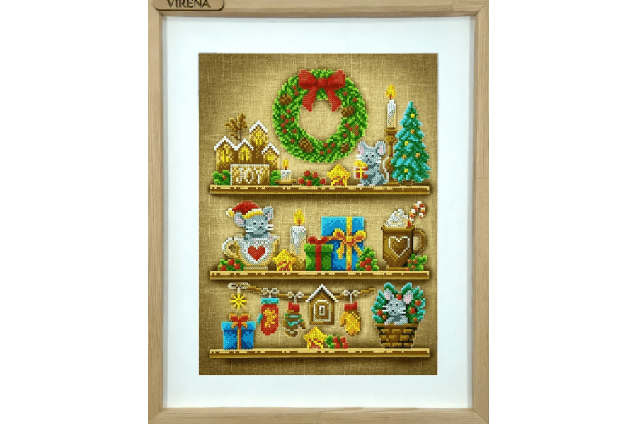 Схема для вишивання бісером "Семплер різдвяний" А3Н_583