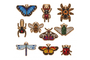 Набір заготовок для вишивки на дерев’яній основі «Комахи» FLSW-012