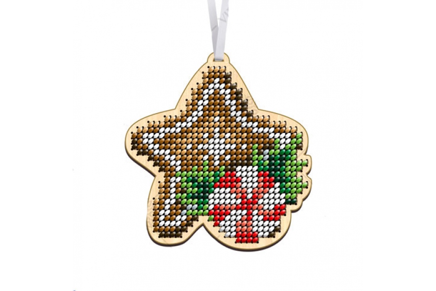 Заготовка для вишивки ялинкової іграшки "Печиво" ІДН 092 (7.7х6.9 см)