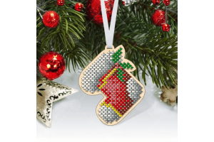 Заготовка для вишивки ялинкової іграшки "Чобіток" ІДН міні_008 (5.1х5.5 см)