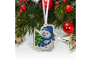 Заготовка для вишивки ялинкової іграшки "Сніговик" ІДН_міні_027 (4.6х5.8 см)