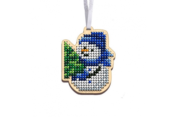 Заготовка для вишивки ялинкової іграшки "Сніговик" ІДН_міні_027 (4.6х5.8 см)