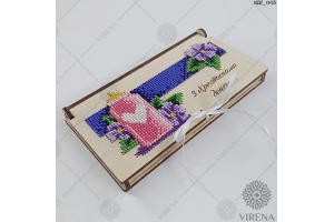 Заготовка для вишивки бісером коробки-конверту "З Хрестинами донечки" КДГ_003