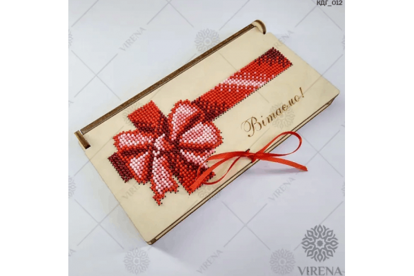 Заготовка для вишивки бісером коробки-конверту "Вітаємо!" КДГ_012