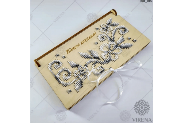 Заготовка для вишивки бісером коробки-конверту "Вічного кохання" КДГ_015