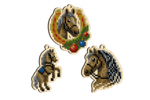 Набір заготовок для вишивки ялинкових іграшок "Символ року Вогняний Кінь" КНІ_226