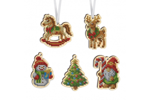 Набір заготовок для вишивки ялинкових іграшок "Іграшки" КНІ_міні_126 (5 шт.)