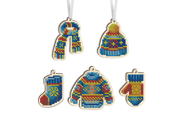 Набір заготовок для вишивки ялинкових іграшок "Зимові" КНІ_міні_127 (5 шт.)