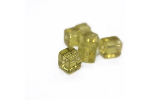 Квадратні скляні намистини, жовті, 4х4 мм, Crystal Art