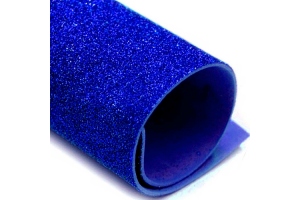 Фоаміран глітер, світло-синій (яскраво-синій), 21*30 см